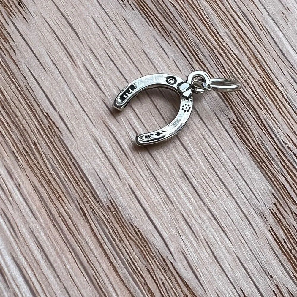 Horseshoe Charm | Teeny Tiny Vintage Sterling Silver | NOS - Picture 3 of 5